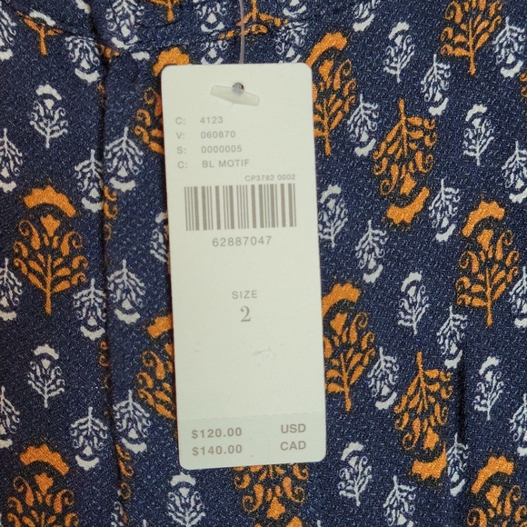 NWT Anthropologie Smocked Balloon Leg Pants in Blue Motif - Picture 9 of 9